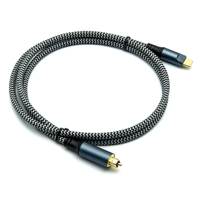 Hochverkauftes Toslink-Audiooptisches Kabel mit Typ-C-Männlichen und vergoldeten Anschlüssen für kristallklares Geräusch