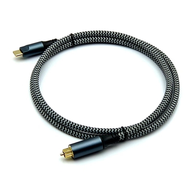 Hochverkauftes Toslink-Audiooptisches Kabel mit Typ-C-Männlichen und vergoldeten Anschlüssen für kristallklares Geräusch
