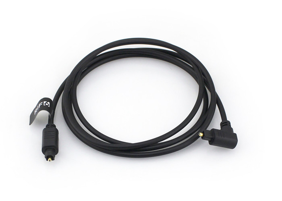 Gold überzog 4.0mm das 90 Grad-Lichtleiterkabel, Audiofaseroptikkabel Toslink