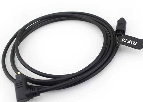 Gold überzog 4.0mm das 90 Grad-Lichtleiterkabel, Audiofaseroptikkabel Toslink