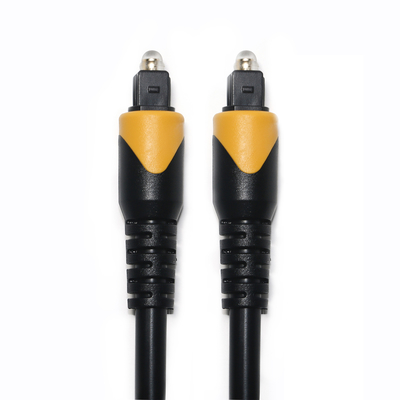 Gelbes und schwarzes Toslink-Digitalkabel OD4.0 LSZH PVC-beschichtetes Gold Ject für Home-Player-CD-Soundbar