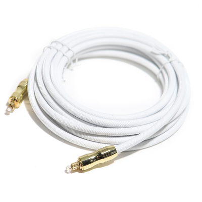 Toslink Digital Audio-Glasfaserkabel OD5.0, gestricktes Seil, vergoldete Schale, 1,2 m, für audiophile Outdoor-Speake