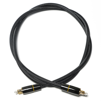 Toslink Toslink-Glasfaserkabel Nylongewebe, mit Netz überzogener Kupfer-Goldrand-Anschluss 1,2 m für Subwoofer-Lautsprecher