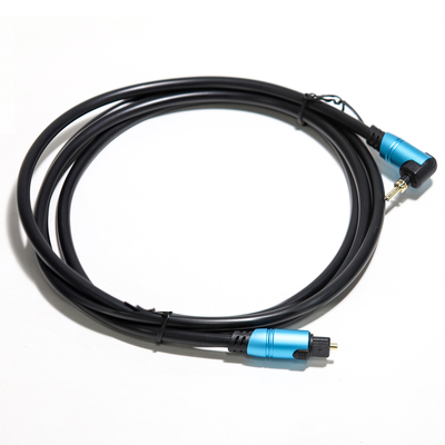 TOSLINK Blue Digital Audio Optical Fiber Aluminium Metal Shell Verbundener Verstärker für Subwoofer-Lautsprecher Soundbar 0,8 M