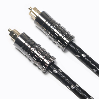 Toslink Digitales optisches Audiokabel OD5.0 Gestricktes Seil mit schwarzer strukturierter Hülle für Verstärker Soundbar 1,5 m, 3 m, 5 m