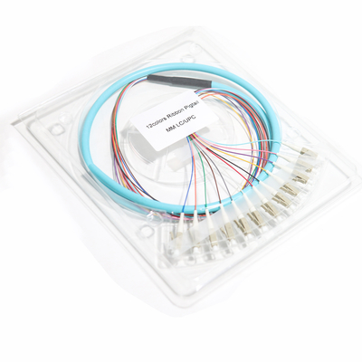 Blau LC UPC 12 Core Ribbon Fiber Pigtails Grau Port 0,9 mm Gigabit Ethernet Geschwindigkeiten 1,5 m-3 m