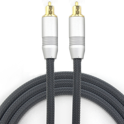 [Factory Outlet] Toslink-beschichtetes goldenes Silber-Port-Strickseil für audiophile HiFi-Subwoofer-Lautsprecher 1,2 m 2 m