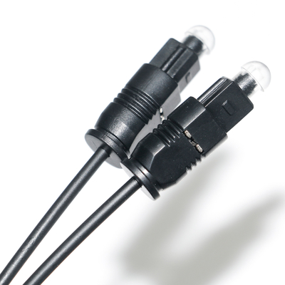 Steckdose Digitales optisches Audiokabel Toslink Digitales optisches SPDIF Ultra dünnes PVC-Seil Goldgewebe Plattierte Staubkappe