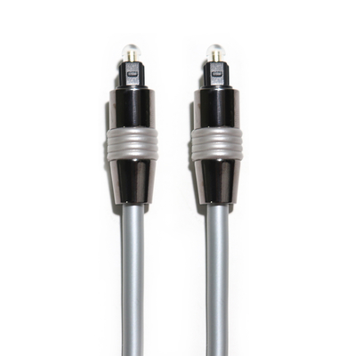 Toslink-Kabel-silbernes Seil OD5.0 aus optischen Fasern überzog Aluminiumtinte schwarze Shell For Amplifier Soundbar 1.5M 3M 5M