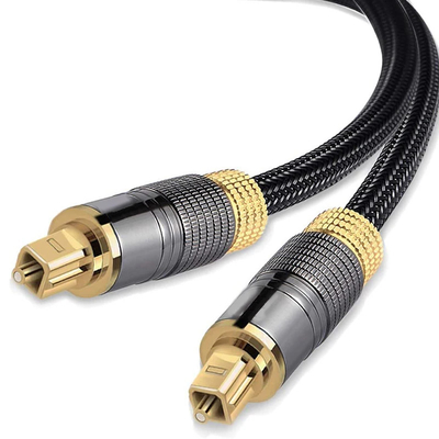 Kunststofffaserkabel Toslink zu Toslink Audio-Optische Faser-Goldplattierte Metallanschlüsse Kabel