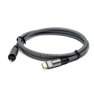 Toslink Digital Audio Kabel mit Typ-C männlichen schwarzen Textur Schalen und vergoldeten Steckverbinder für kristallklaren Klang