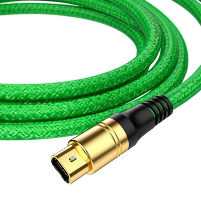 Vergoldete Anschlüsse TOSLINK Optisches Audio-Kabel PVC Umweltschutzmaterial Baumwollnetz Gewebe Grün oder individuell