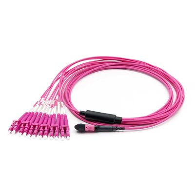 MPO to 6LC Duplex OM4 Fanout Cable – 40G/10G Breakout, Low Loss MTP Multimode Patch Cord