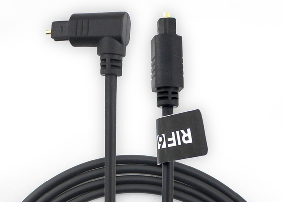 Gold überzog 4.0mm das 90 Grad-Lichtleiterkabel, Audiofaseroptikkabel Toslink